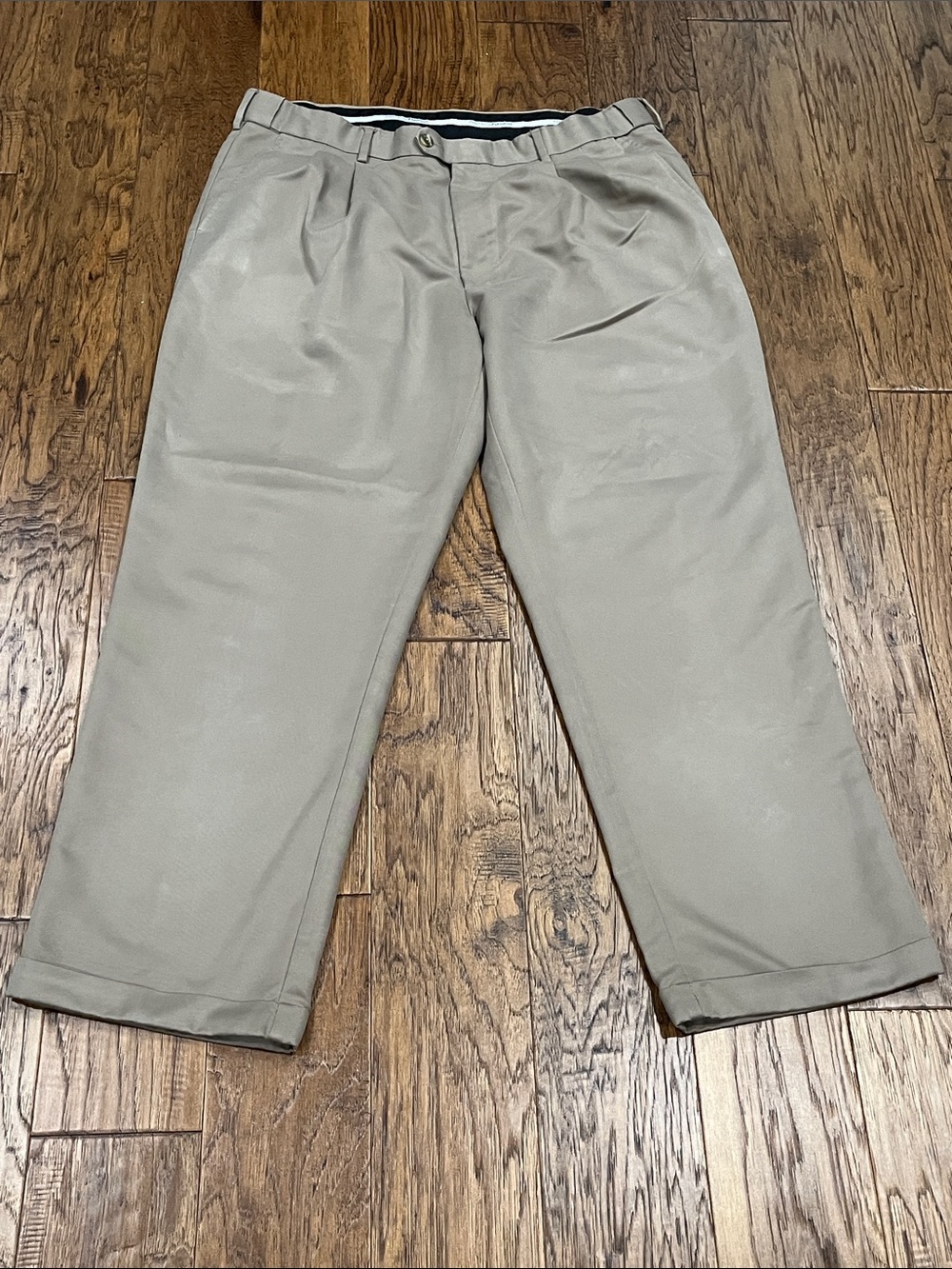 Perry Ellis Men's Beige Straight-Leg Dress Pants